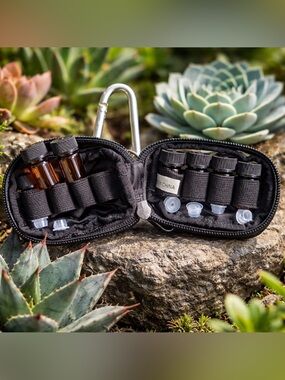 doTERRA Black Keychain Pouch with Carabiner